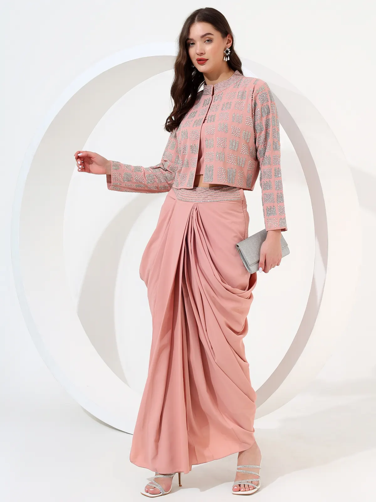 Dusty rose drape set from Body of Fashion